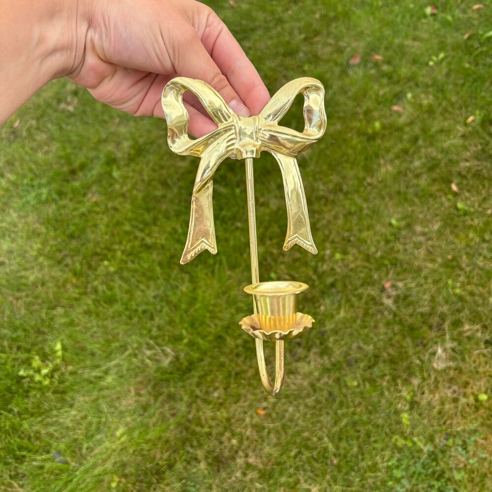 Vintage Brass Bow Wall Sconce